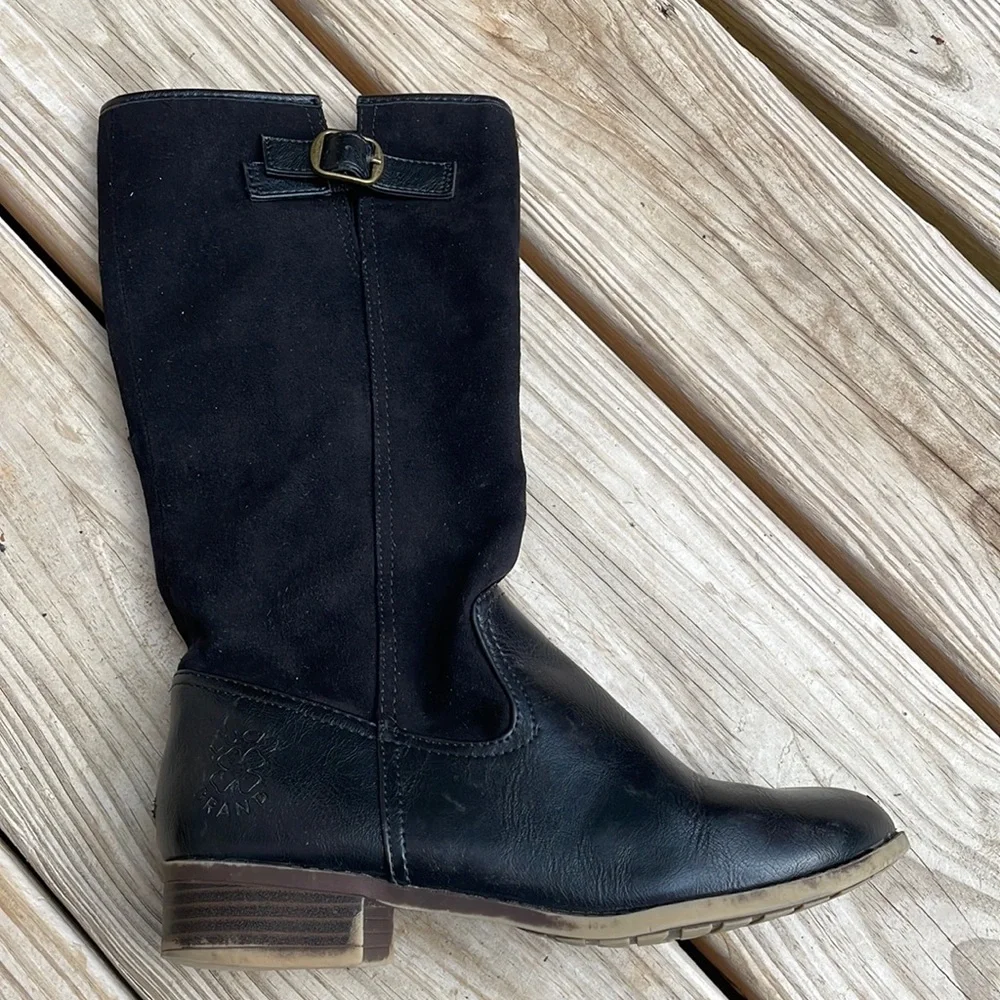 Lucky Brand Willa Girls Black Riding Boots Size 4M